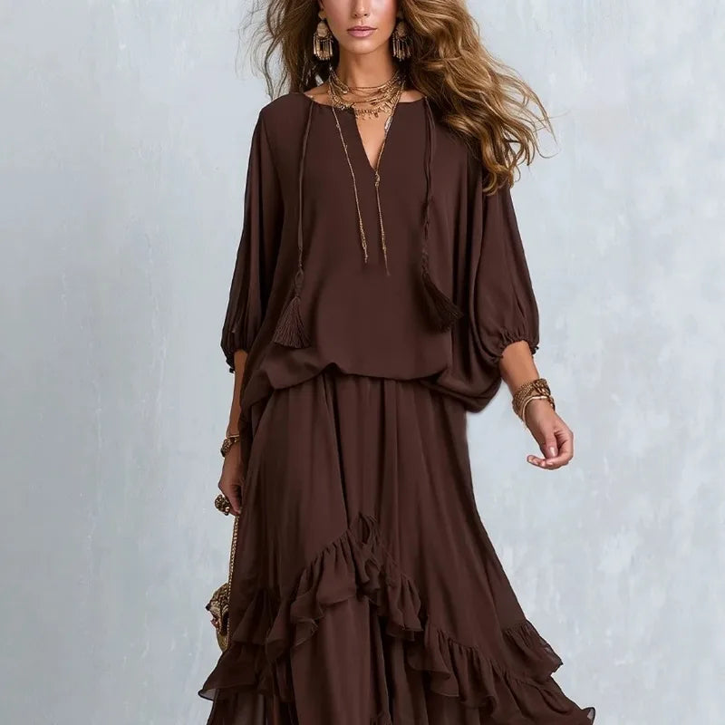 Women Boho Two-Piece Outfit