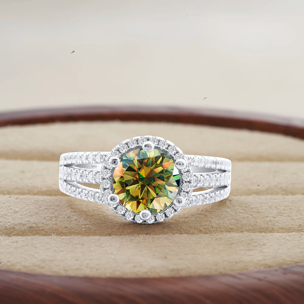 JoyceJelly Luxury Round 2CT 8mm VVS D-COLOR Moissanite Diamond Ring For Women S925 Sterling Silver Wedding Rings Engagement Gift
