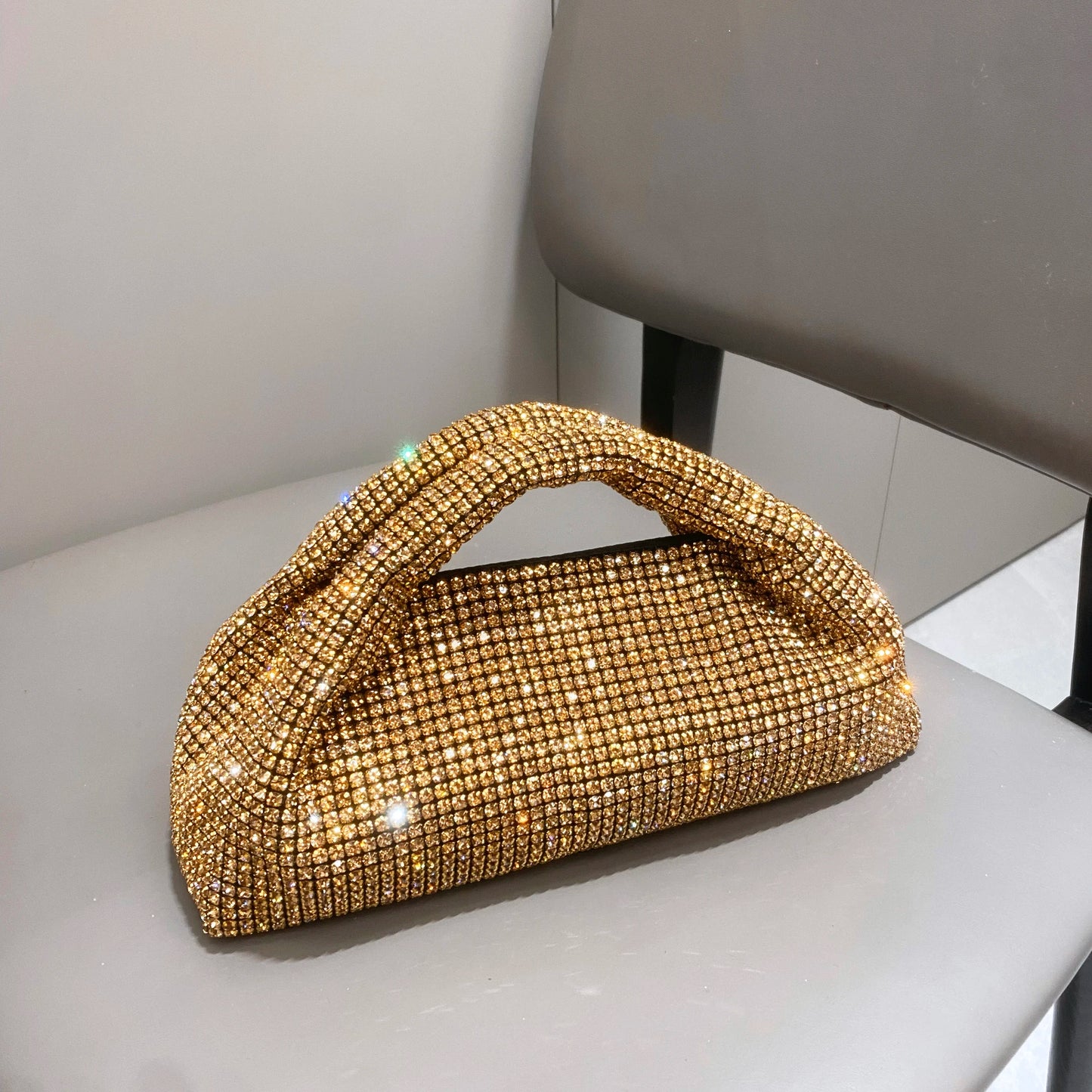 Shiny Crystal Clutch purse bucket Shoulder bag rhinestone Handmade purses and handbags luxury Designer Evening clutch Bag Purse