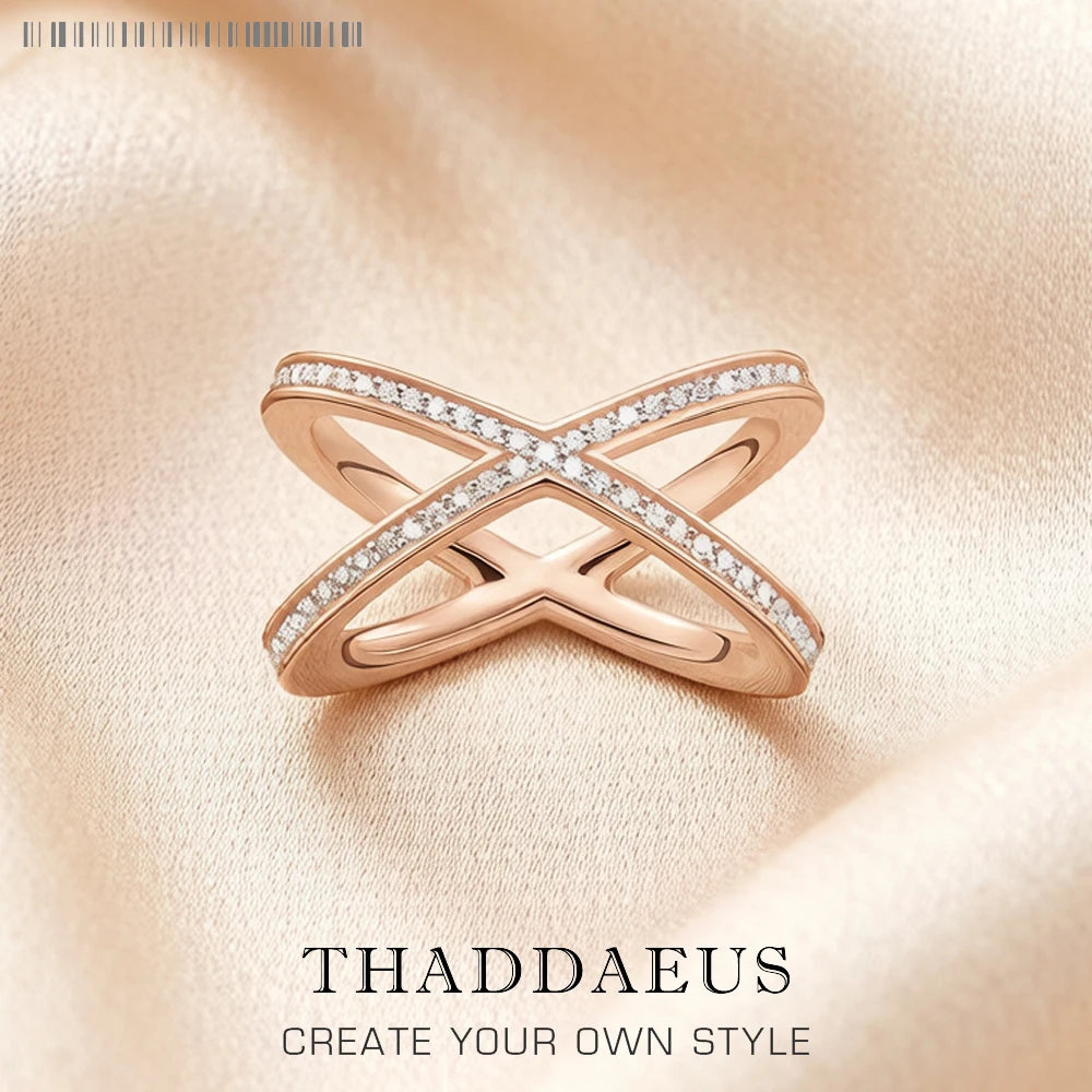 Minimalism Graphic Design Ring Europe Fine Jewerly For Women Summer Classic Gift In 925 Sterling Silver