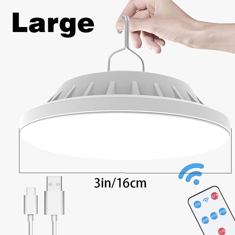 60/120 LEDs Solar Rechargeable Camping Lantern,Bright Portable LED Light w/ Remote,Power Bank,Hook,Outdoor,Camping,BBQ,Emergency
