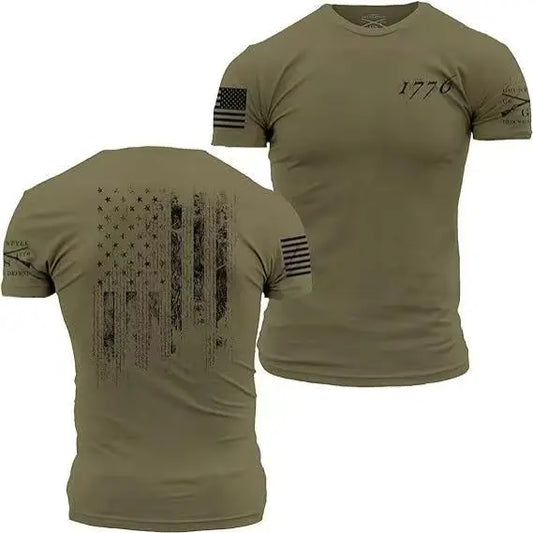 American Acid 1776 Us Flag Men Clothing T-Shirt Funny Helps Graphic Tee Tops Independence Day Army Outfits