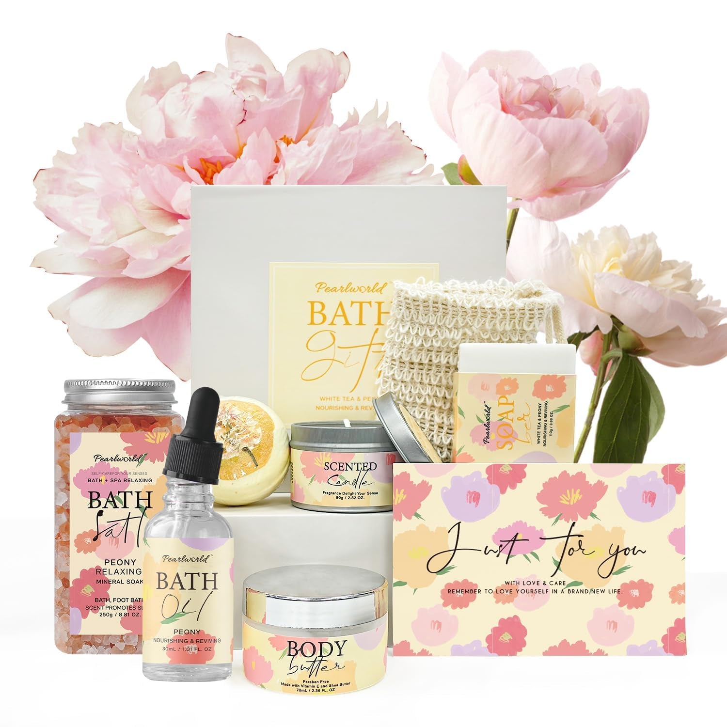 Lavender Spa Set for Women, Bath Set Self Care for Women, Nourishing 7 Piece Home Spa Set, Birthday Gift and a Gift for Mom