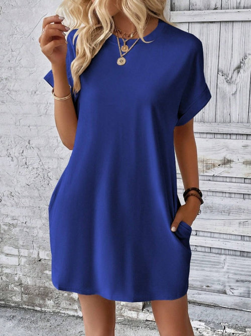 Women's Pocketed Round Sleeve Dress