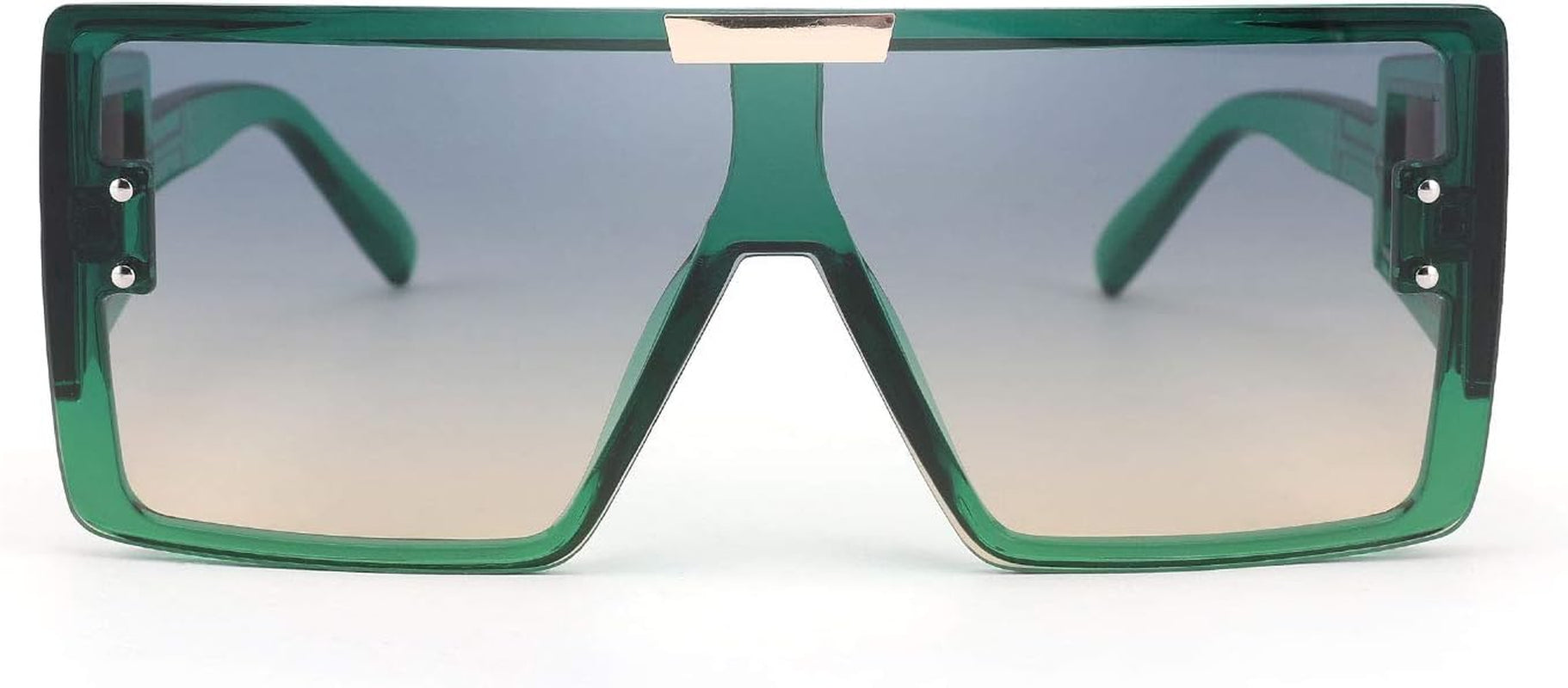 Square Oversized Flat Top Sunglasses with Side Lens Integrated for Women Men B4028