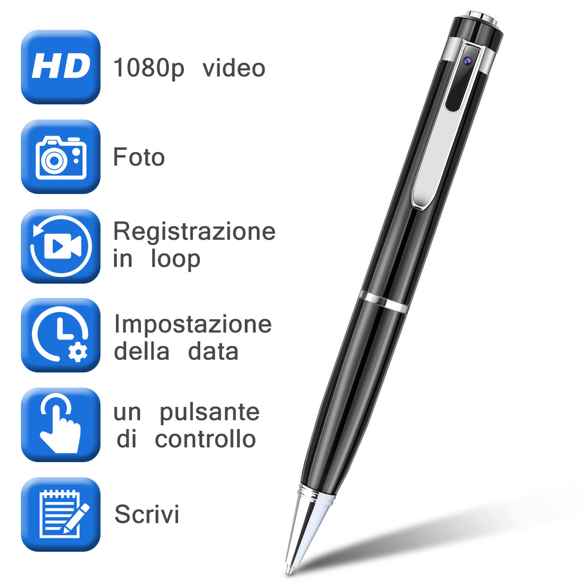 1080P HD Mini Hidden Camera Pen