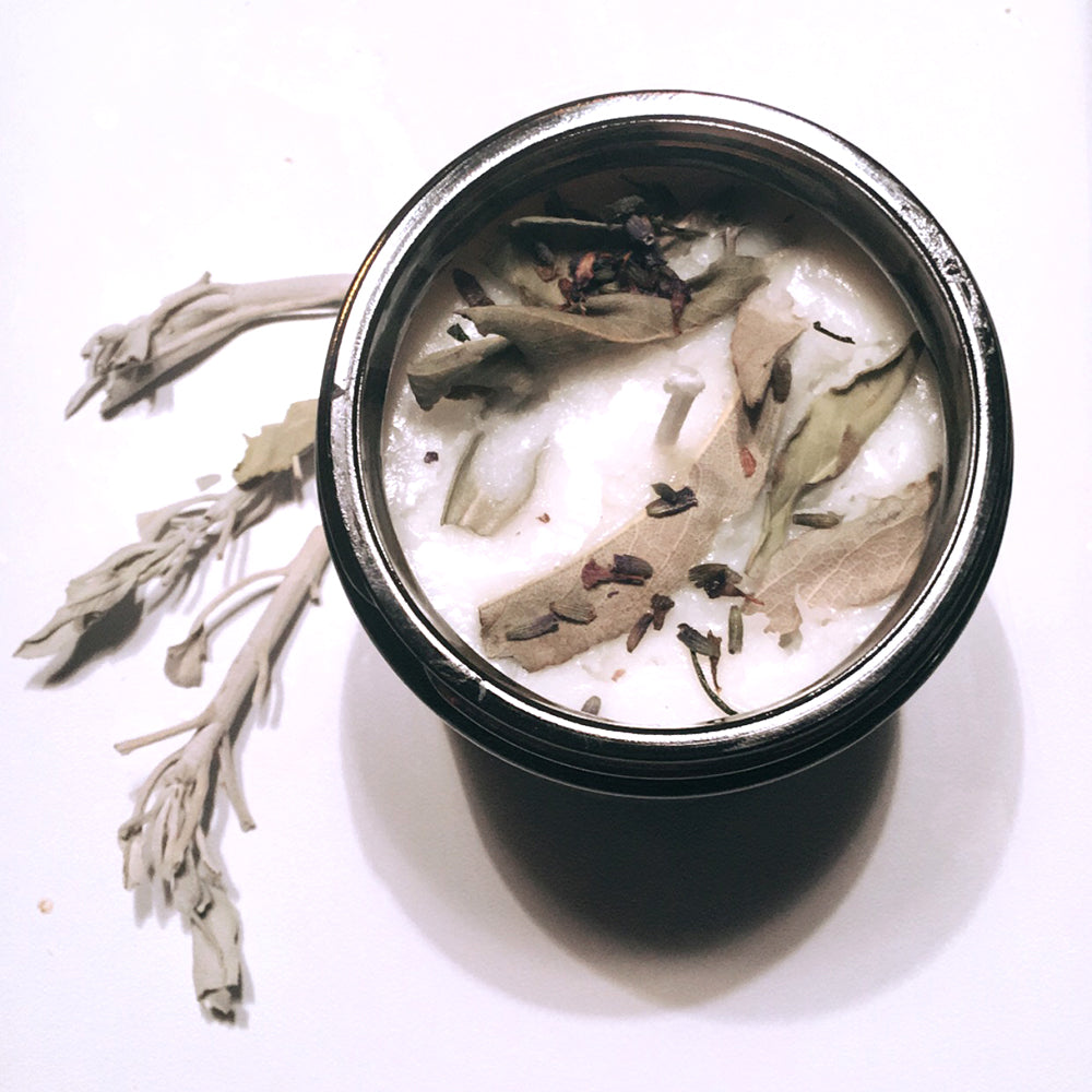 Lavender + White Sage Aromatherapy Soy Candle