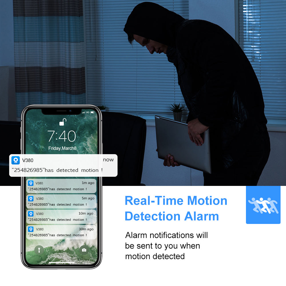 HD 2MP 1080P Wireless Mini Wi-Fi Camera Night Vision