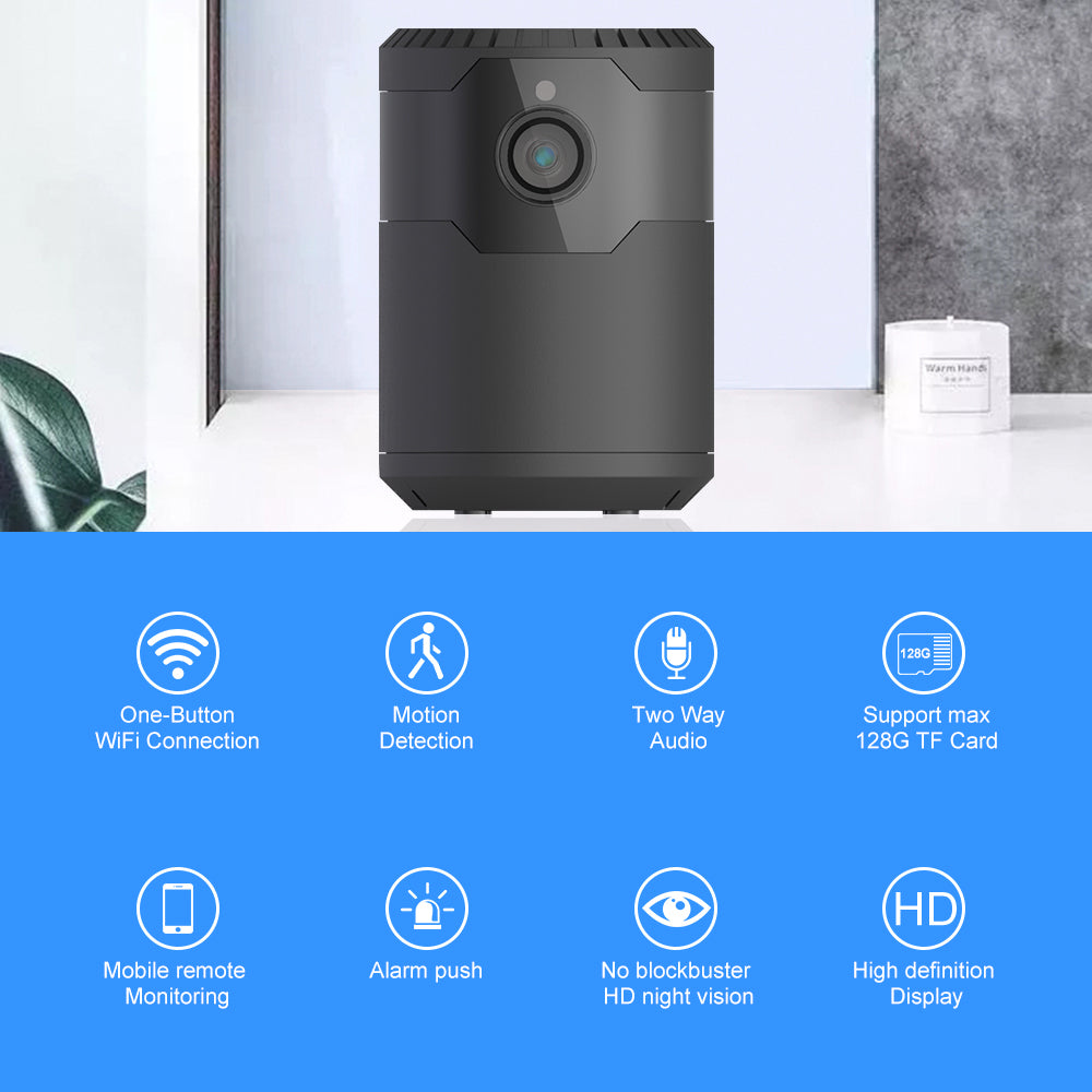 HD 2MP 1080P Wireless Mini Wi-Fi Camera Night Vision