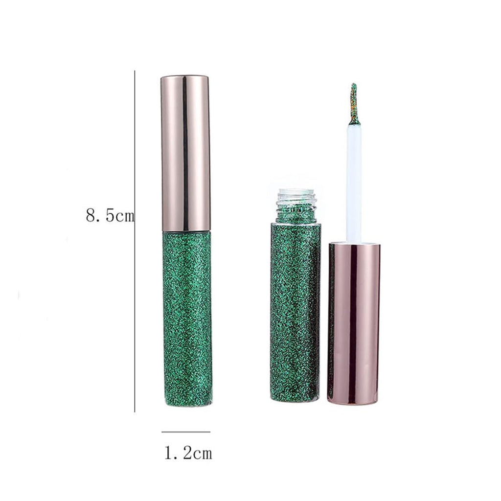 Edanta Glitter Liquid Eyeliner Shimmer Eye Liner Metallic Cosplay Eyeshadow Cosmetics for Women and Girls Pack of 1 (Green)