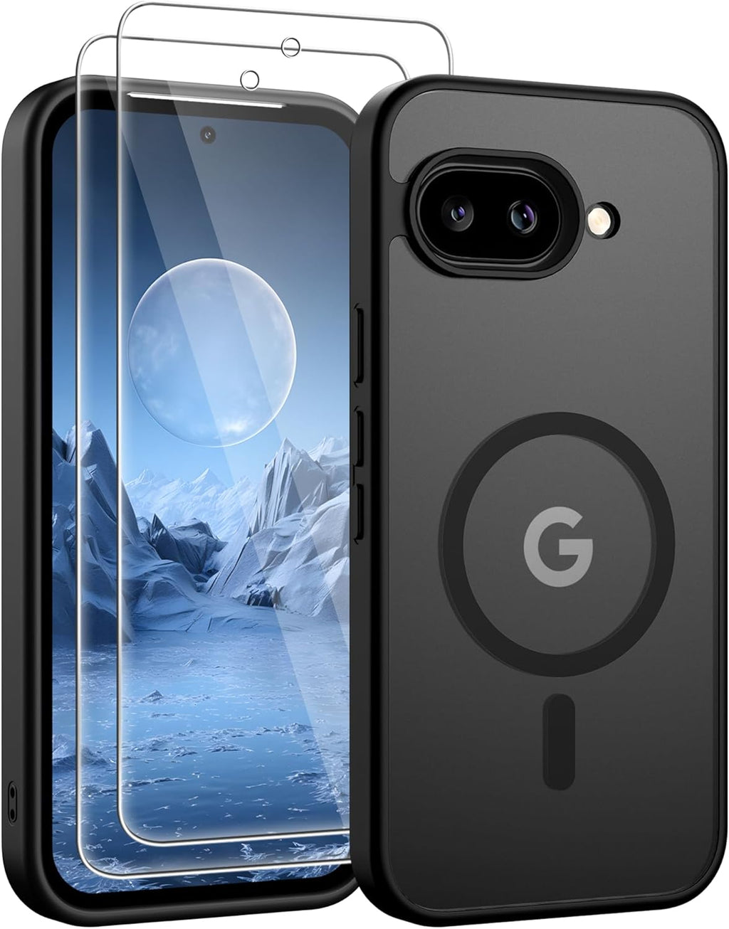 Gritup for Samsung Galaxy S24/S25 Case with 2 PCS Screen Protector (Compatible with Magsafe)(Military Grade Drop Protection) Slim Translucent Matte & Anti-Fingerprint Phone Cover for S24/S25,Black