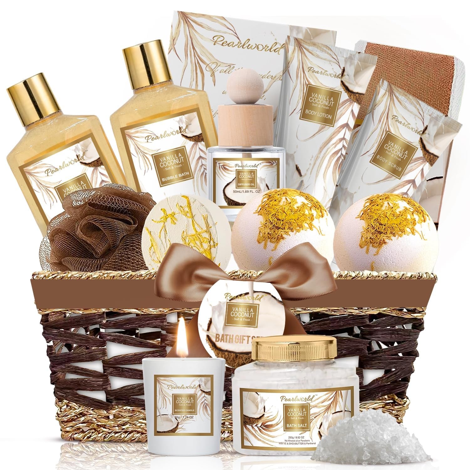 Lavender Spa Set for Women, Bath Set Self Care for Women, Nourishing 7 Piece Home Spa Set, Birthday Gift and a Gift for Mom