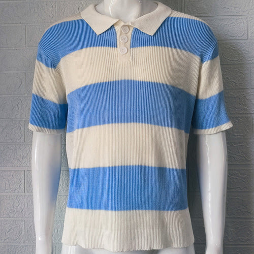 Men's Fashion Lapel Sweater Short Sleeve