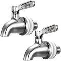 X-Chef 2 PCS Beverage Spigots Beverage Dispenser Spigot Replacement Stainless Steel Spigot for Glass Jar & Drink Dispenser