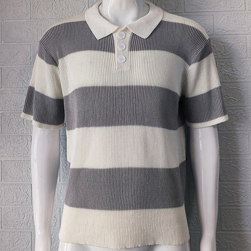 Men's Fashion Lapel Sweater Short Sleeve