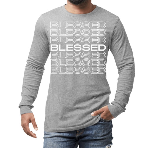 Mens Long Sleeve Graphic T-shirt - Blessed