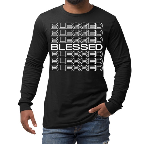 Mens Long Sleeve Graphic T-shirt - Blessed