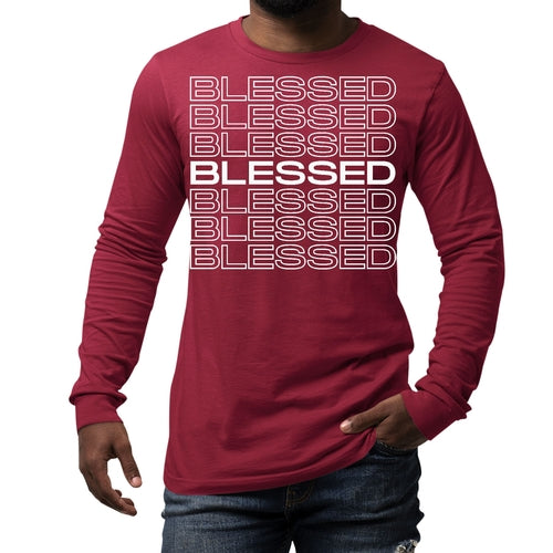 Mens Long Sleeve Graphic T-shirt - Blessed