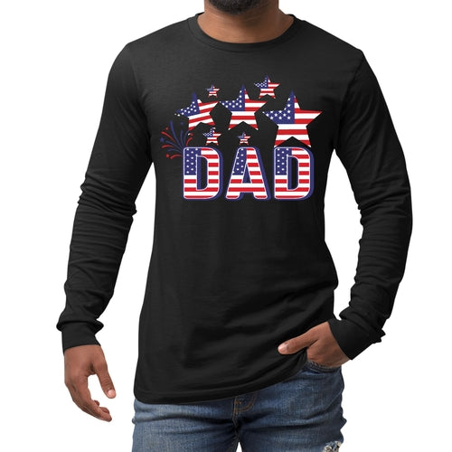 Mens Long Sleeve Graphic T-shirt - Dad Independence Day 4th of July